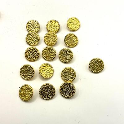 859 Antique Goldtone Buttons with Goldtone Coin Buttons