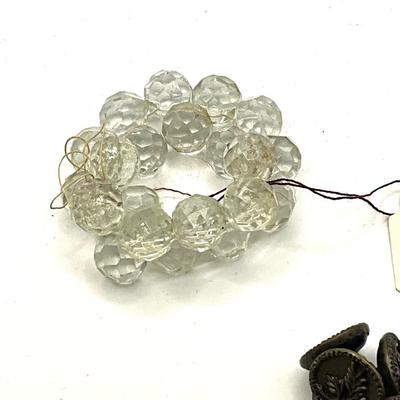 862 Antique Victorian , Folk Art , Glass Buttons