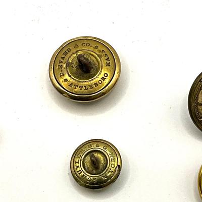 863 Antique Military Buttons by Evans & Co. Schuyler H & G , Hawkes & Co.