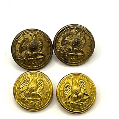 863 Antique Military Buttons by Evans & Co. Schuyler H & G , Hawkes & Co.