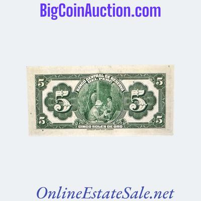 1941 PERU 5 SOLES DE ORO