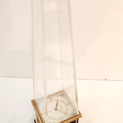 Lot #224  Jeager LeCoultre Egyptian Revival Desk Clock - Retired