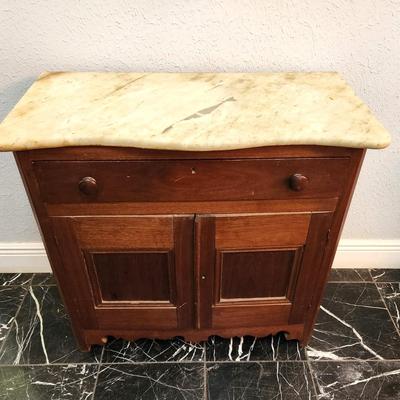 Lot #235  Antique Wash Stand with Marble Top