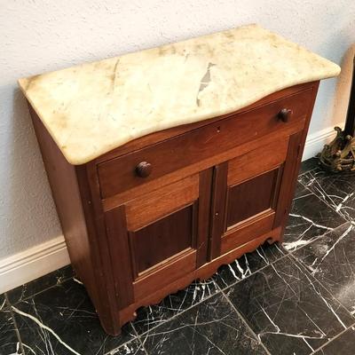 Lot #235  Antique Wash Stand with Marble Top