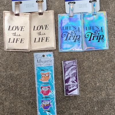 Luggage Tags, Nail File and Page Clips