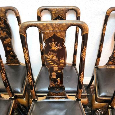 Lot #239  Set of 6 Asian Style Dining Chairs