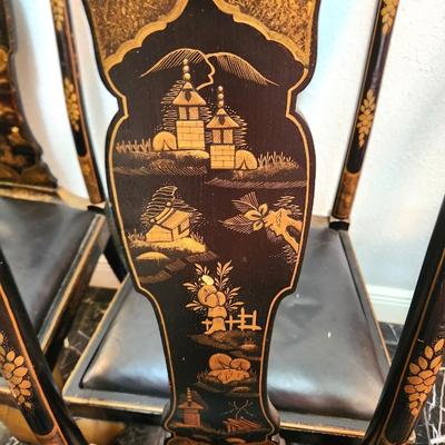 Lot #239  Set of 6 Asian Style Dining Chairs