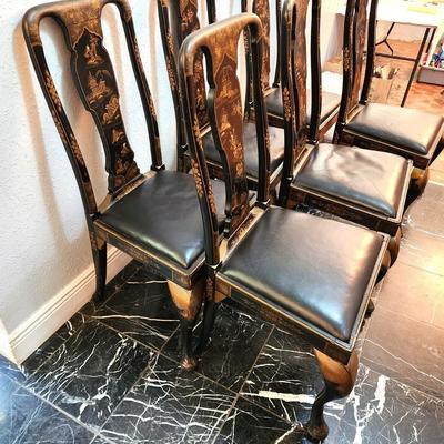 Lot #239  Set of 6 Asian Style Dining Chairs