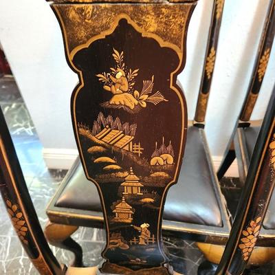 Lot #239  Set of 6 Asian Style Dining Chairs