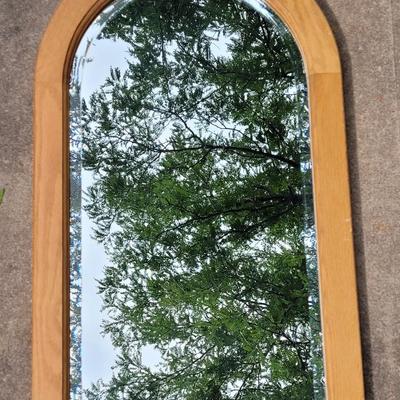 Beveled Wood Frame Mirror