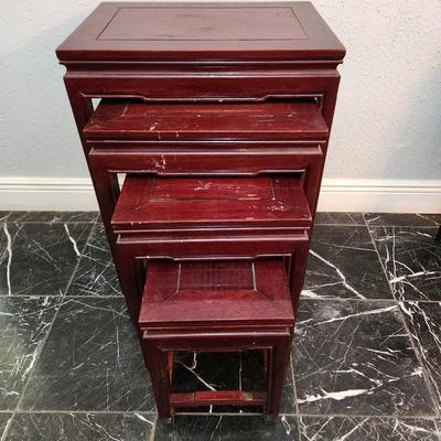 Lot #246  Set of Asian Style Nesting Tables