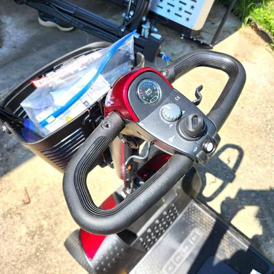 Lot #247  PRIDE GO GO scooter - like new - also has motorized car carrier