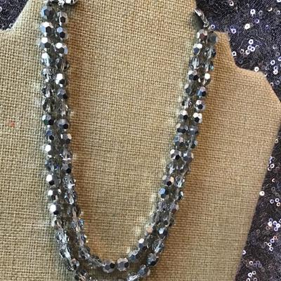 Faceted Crystal Glass Beaded Necklace