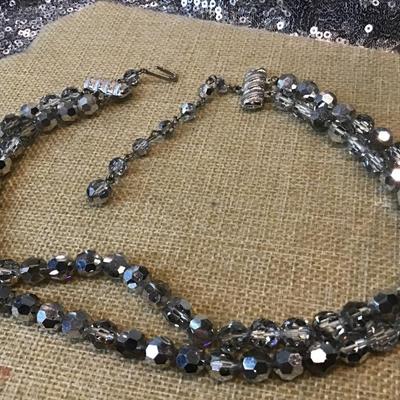 Faceted Crystal Glass Beaded Necklace