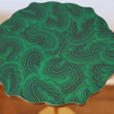 Malachite Side Table - Heavy Iron Base (see description)