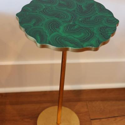 Malachite Side Table - Heavy Iron Base (see description)