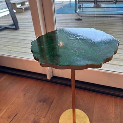 Malachite Side Table - Heavy Iron Base (see description)