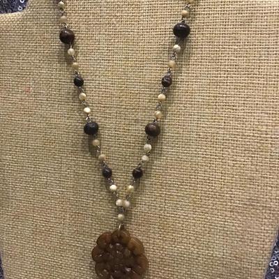 Multi Beaded Stone Fashion Necklace