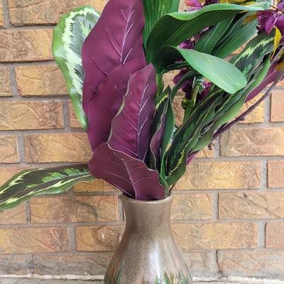Ceramic Vase and Faux Flowers