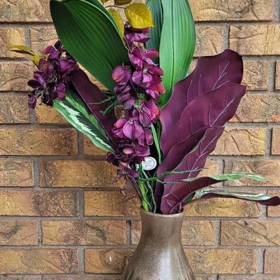 Ceramic Vase and Faux Flowers