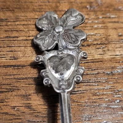 F: Antique Miniature Sterling Silver Spoon Brooch