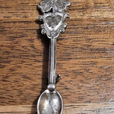 F: Antique Miniature Sterling Silver Spoon Brooch