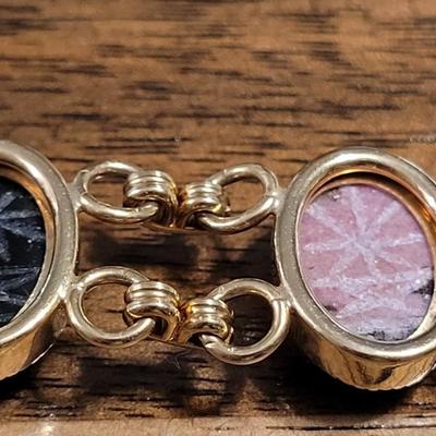 L: Gemstone 14kt Gold Fill Scarab Bracelet