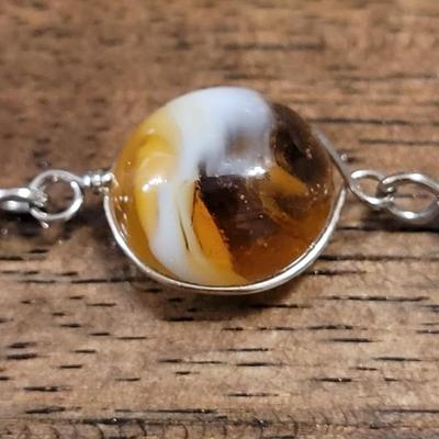Nn: Glass and Silver Bracelet