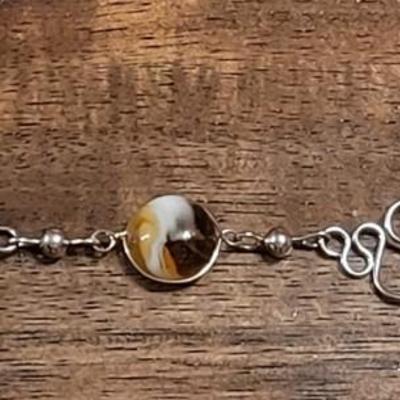 Nn: Glass and Silver Bracelet
