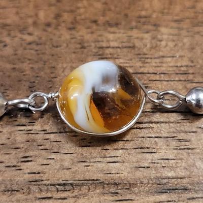 Nn: Glass and Silver Bracelet