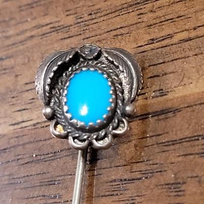 Pp: Sterling and Turquoise Pin