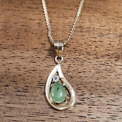 Ss: Napier Jade Necklace and Cubic Zirconia Heart Necklace