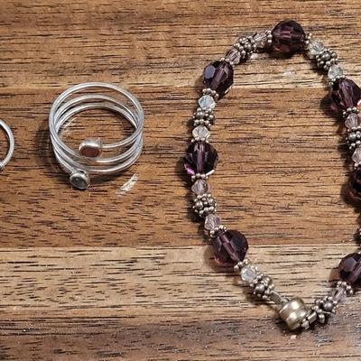 Xx: Turquoise Ring, Fashion Ring and Glass Bead Bracelet