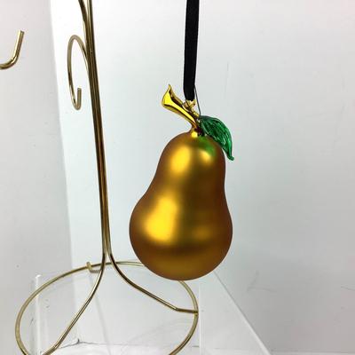 119 Handblown Satin Glass Fruit Ornaments Pear Apple Grapes