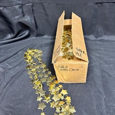 Lot of Gold Star Plastic Christmas Holiday Tree Garland