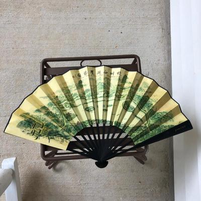 Decorative folding fan and Chinese fortune sticks