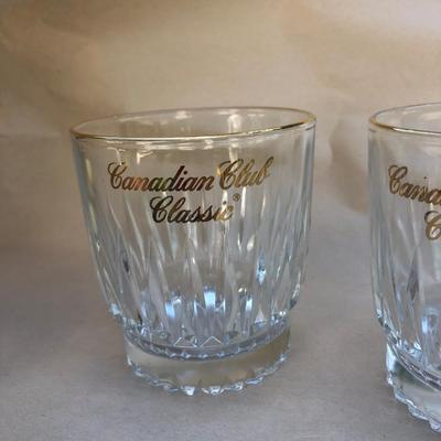 Canadian club classic gold rimmed glasses, Stella wine glasses