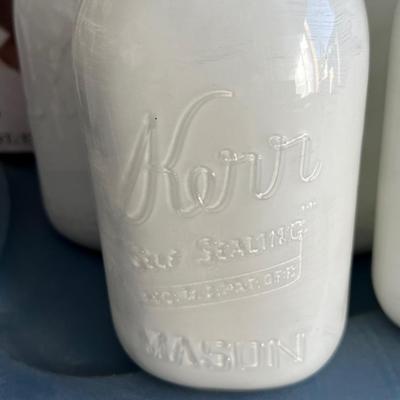 11 glass jars