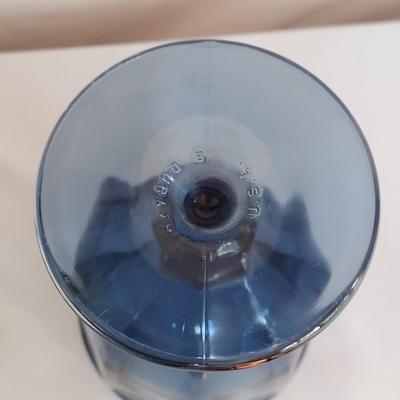 Blue and Green Colored Glass Water Goblets (K-BBL)