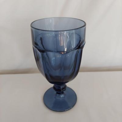 Blue and Green Colored Glass Water Goblets (K-BBL)