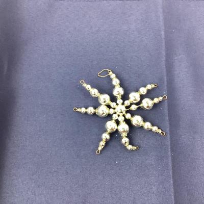 123 Silver Beaded Mercury Glass Snowflake Ornament
