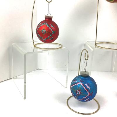 128 Vintage Hand-painted Glass Christmas Ornaments
