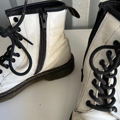 Doc Martins little girls white boots size 2