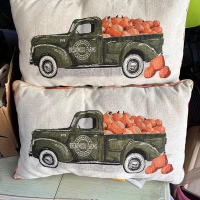 2 fall decorative accent throw pillows