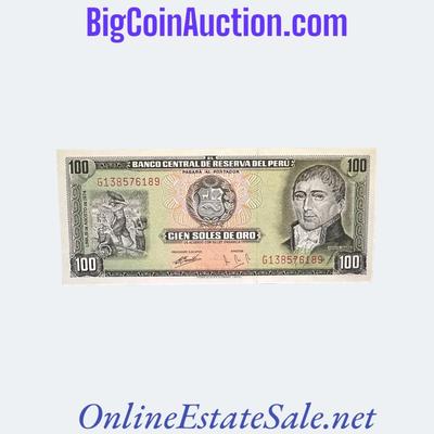 1974 PERU 100 SOLES DE ORO