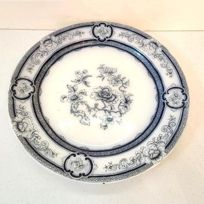Lot #251  Antique Blue/White Transferware Plate - English