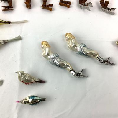 150 Antique Glass Clip On Ornaments Mushrooms Mermaids Zephyr