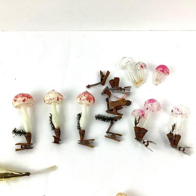 150 Antique Glass Clip On Ornaments Mushrooms Mermaids Zephyr