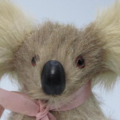 Vintage Plush Koala Figurine with Real Koala Fur Collectible Figurine