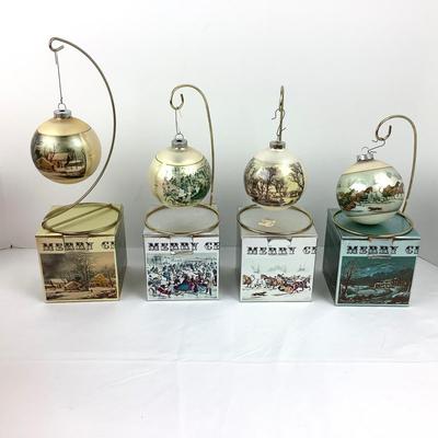 155 Currier & Ives Collection Corning Glass Works Ornaments